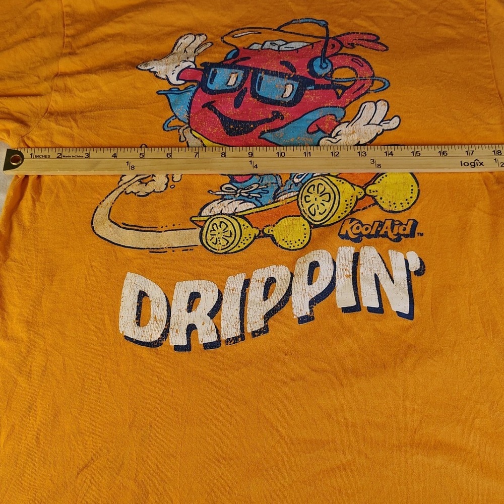 Kool-Aid Graphic T-Shirt Mens Small Orange Good Drippin Skateboard Retro Tee
